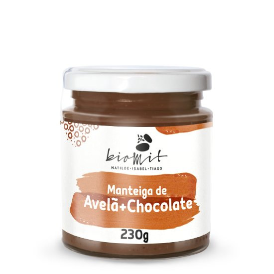 Manteiga de Avelã com chocolate bio – 230g - BIOMIT VEGAN