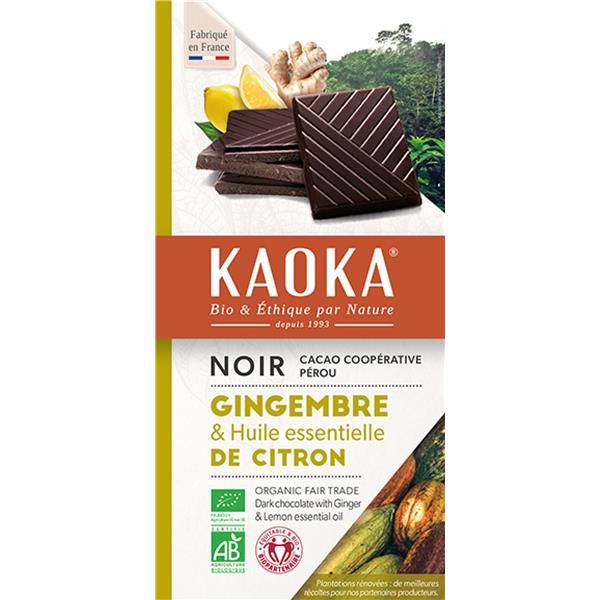 Chocolate preto com gengibre e limão - Koaka