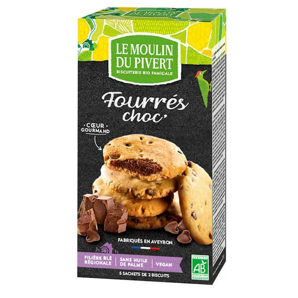 Bolachas com recheio de chocolate Bio - Moulin du pivert VEGAN