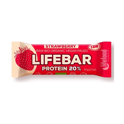 Raw organic strawberry energy bar - LifeBar