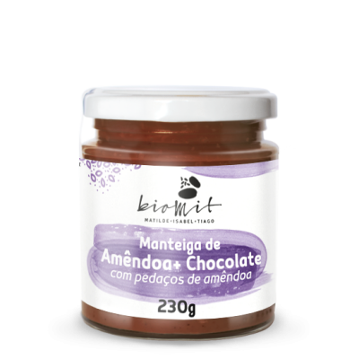 Manteiga de amêndoa com chocolate preto – 230g - BIOMIT VEGAN